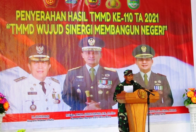 Danrem 031/Wira Bima Tutup TMMD Ke 110 Kodim 0313/KPR