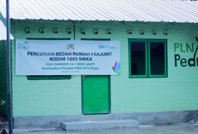 PLN Manfaatkan FABA PLTU Ropa untuk Bedah Rumah Prajurit TNI 