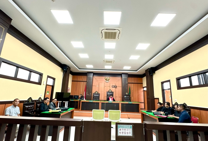 Semua tergugat hadir pada sidang Pra peradilan di PN Bangkinang