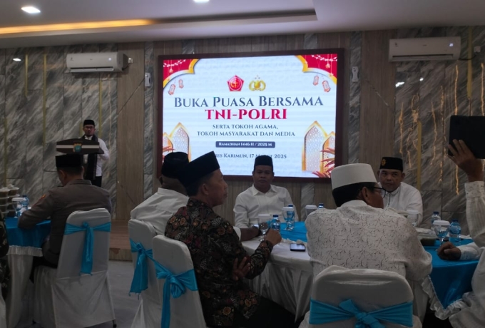 Polres Karimun Buka Puasa  Bersama TNI, Toga, Tomas dan Media