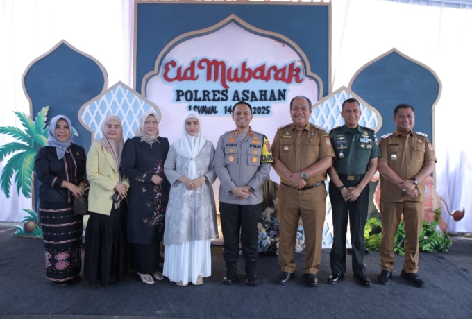 Bupati dan Wakil Bupati Asahan beserta OPD hadiri Open House Halal Bihalal Kapolres Asahan