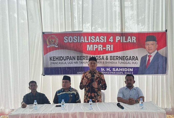 Kunjungi Dapil Kampar, Sahidin Anggota Komisi II DPR RI Gelar Sosialisasi Empat Pilar