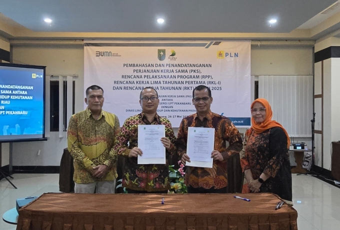 Demi Jaga Kelestarian Tahura, PLN Teken PKS dengan DLHK Provinsi Riau