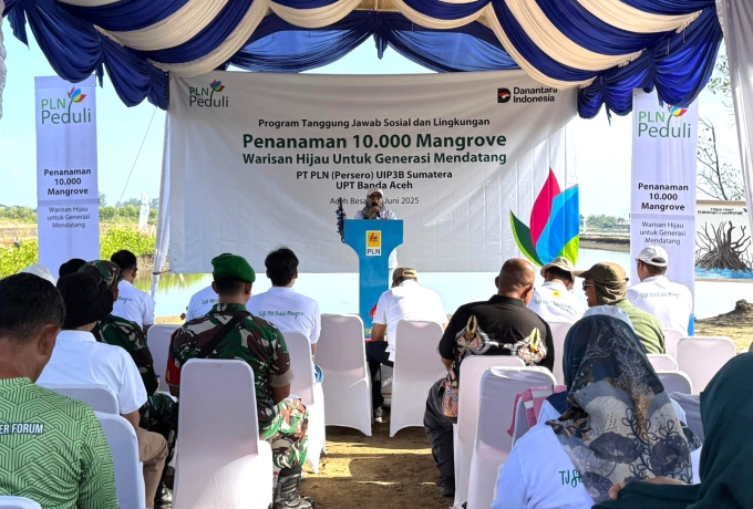 PLN Tanam 10.000 Mangrove di Aceh Besar, Warisan Hijau untuk Generasi Mendatang