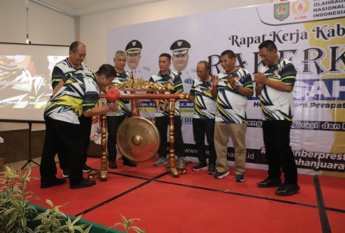 Raker KONI Asahan 2025 di Parapat, Bupati Asahan Tegaskan Komitmen Dukung Olahraga