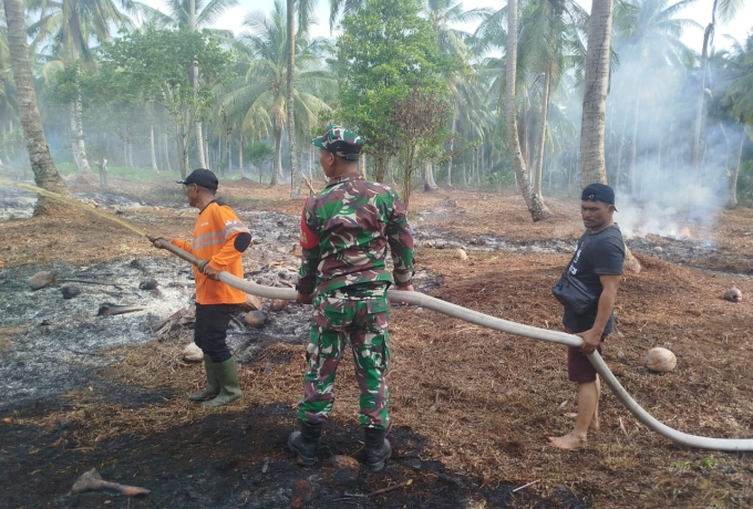 Danramil Apresiasi PT RSUP atas Respon Cepat Tangani Karhutla Pulau Burung