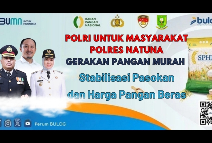 Sambut HUT RI ke-80, Polres Natuna dan Bulog Gelar Gerakan Pangan Murah di Pantai Piwang