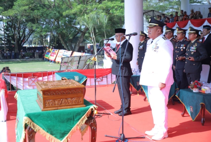 Bupati Asahan Pimpin Upacara Penaikan Bendera HUT ke-80 RI