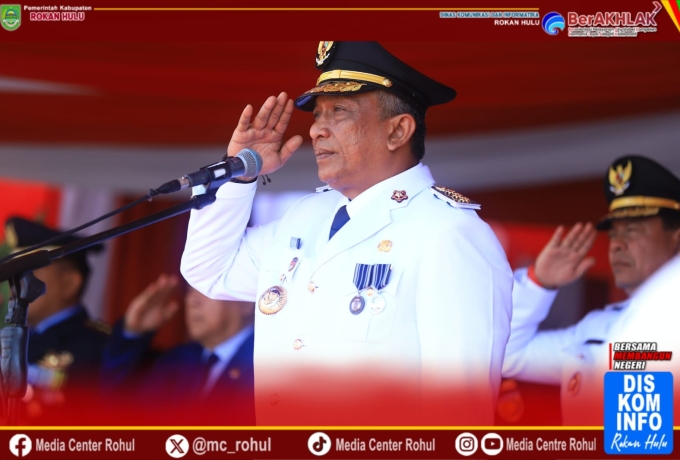 Upacara Detik - Detik Proklamasi HUT RI Ke 80 Tingkat Kabupaten Rokan Hulu