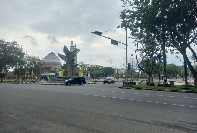 Lampu Merah di Bundaran Rumah Dinas Bupati Kampar Mati, Warga Khawatir Timbulkan Kecelakaan