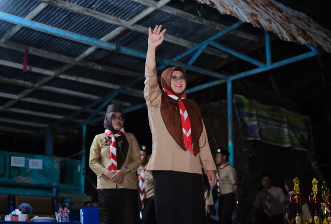 Bupati Afni Buka Perkemahan Akbar II dan Lomba Ketangkasan Penggalang