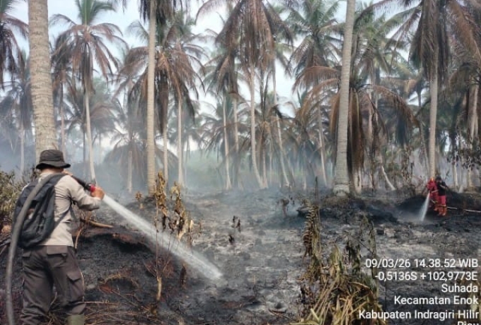 Polsek Tempuling Bersama Tim Gabungan Lakukan Pendinginan Hotspot di Tanjung Pidada