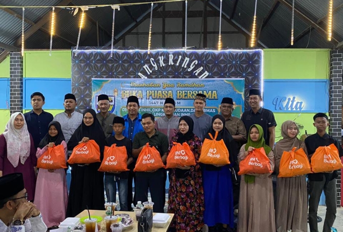 KNPI Inhil Gelar Buka Puasa Bersama OKP dan Organisasi Cipayung Plus, Sekaligus Serahkan Bantuan Sembako