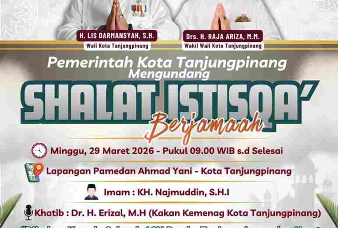 Kemarau Panjang, Pemko Tanjungpinang Ajak Warga Sholat Istisqa