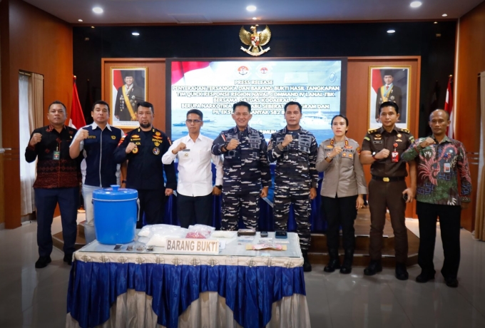 Bupati Karimun Apresiasi Lanal Tanjung Balai Karimun Gagalkan Penyelundupan Narkoba