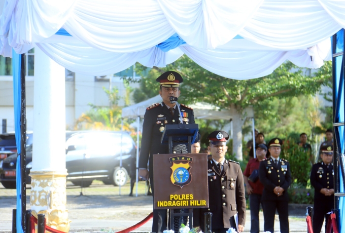 Polres Inhil Gelar Upacara Hari Bhayangkara ke-80, Teguhkan Komitmen '80 Tahun Mengabdi, Polri untuk Masyarakat'