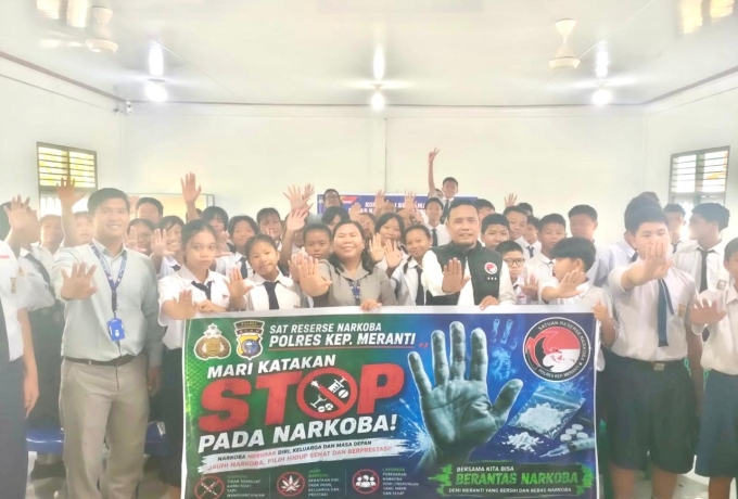 Polres Kepulauan Meranti Sosialisasikan Bahaya Narkoba kepada Siswa SMA Kalam Kudus