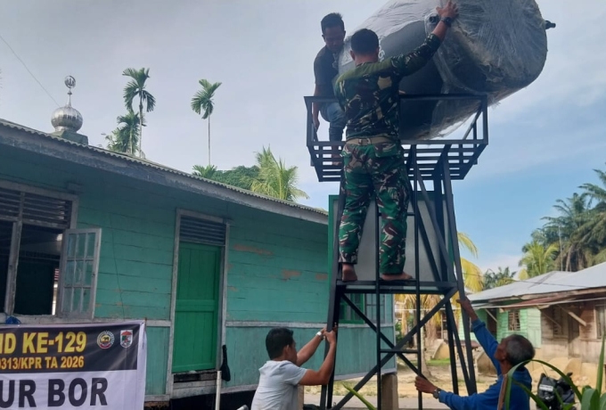 Siap Dimanfaatkan Masyarakat, Sumur Bor TMMD ke-129 Kodim 0313/KPR di Musholla Alfaizin Rampung 100 Persen