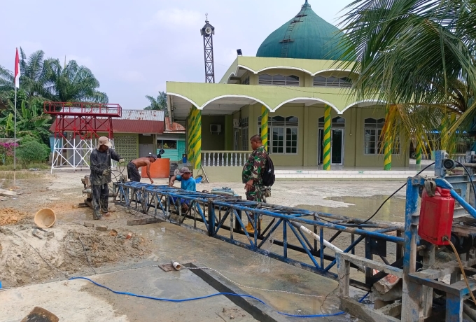 Pengeboran Sumur Bor TMMD ke-129 Kodim 0313/KPR di Desa Delik Tembus Kedalaman 42 Meter