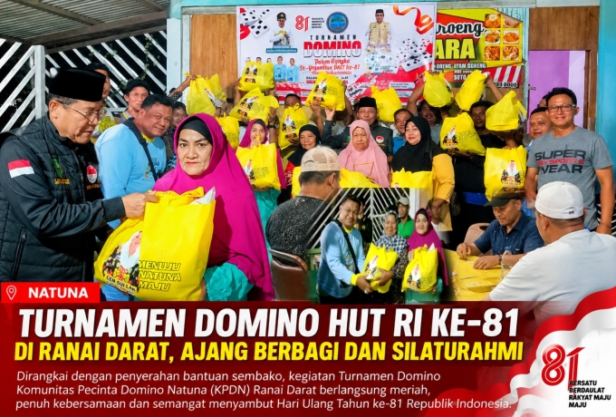 Juara Domino Ranai Darat Keok di Tangan Raja Mustakim, Laga Eksibisi Berujung Aksi Berbagi Sembako