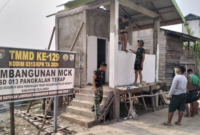 Hadirkan Fasilitas Sanitasi Sehat, MCK SD 013 Pangkalan Terap Segera Digunakan