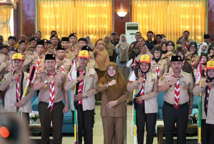 25 Tahun Lalu Jadi Peserta, Kini Bupati Afni Lepas 33 Pramuka Siak ke Jamnas