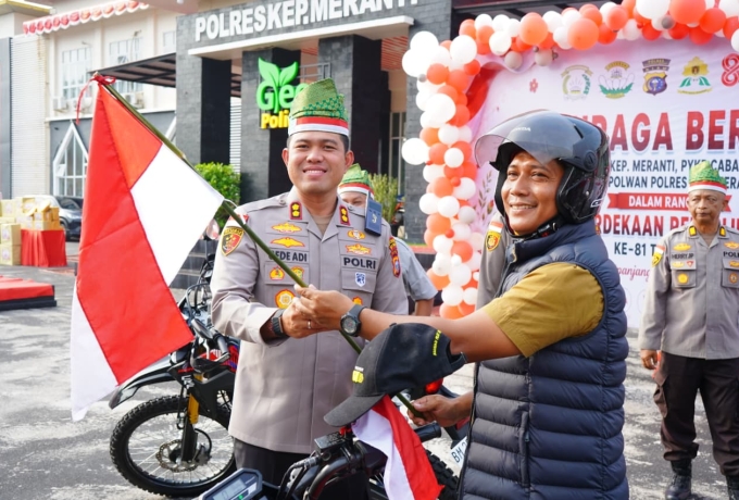 Apel Bersama Komunitas, Kapolres Meranti Pimpin Pelepasan Ekspedisi Merah Putih Presisi