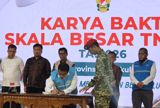 PLN UIP3B Sumatera Bergerak Bersama TNI AD, Hadirkan Akses Air Bersih untuk Wujudkan Desa Sejahtera di Bengkulu