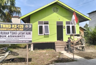 H-6 TMMD ke-129 Kodim 0313/KPR, RTLH Ibu Asmawati Masuki Tahap Finishing dan Pengecatan